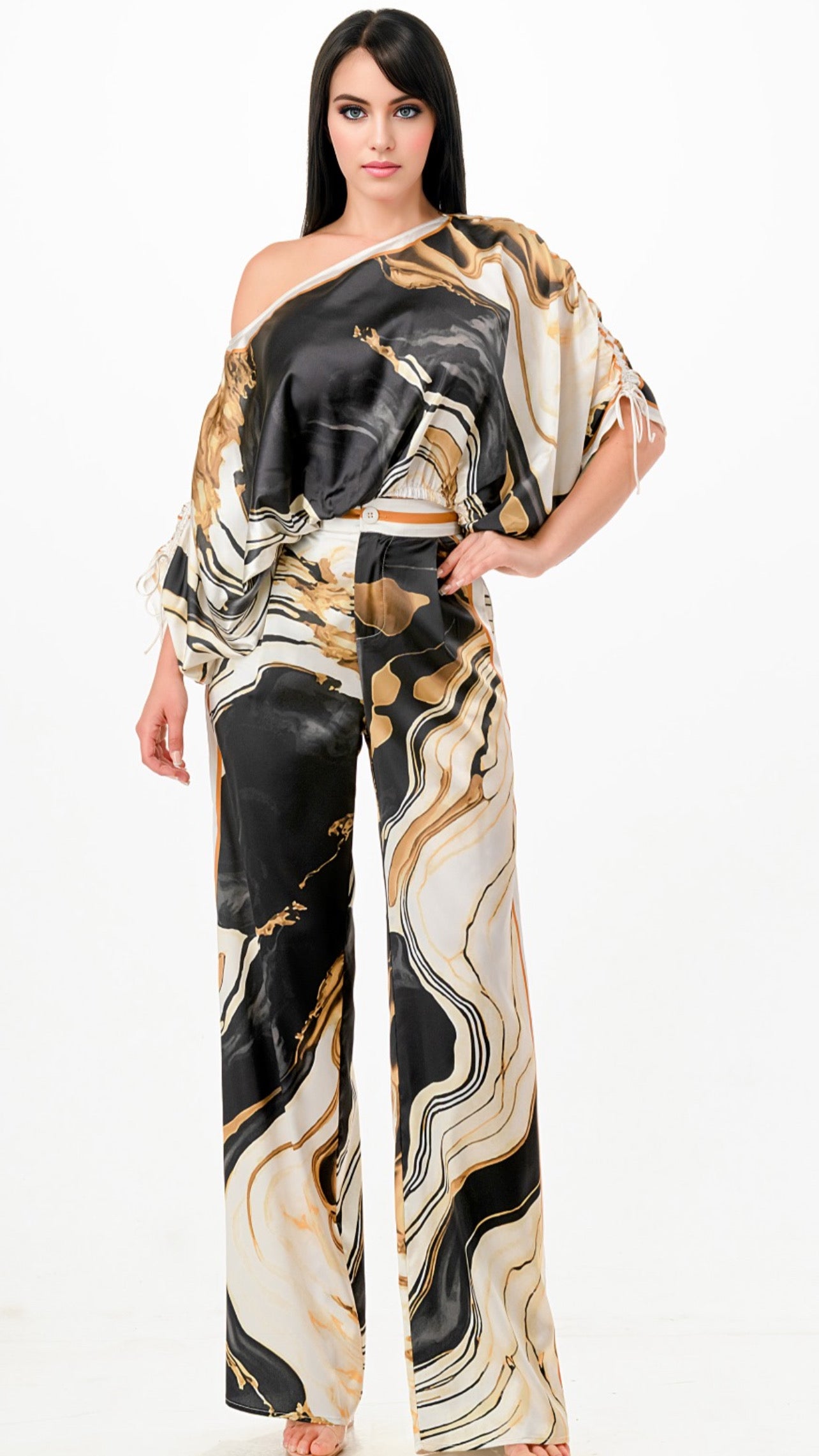 Conjunto estampado en seda