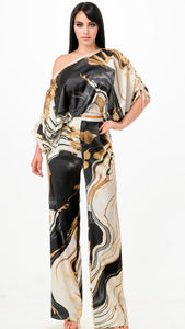 Conjunto estampado en seda