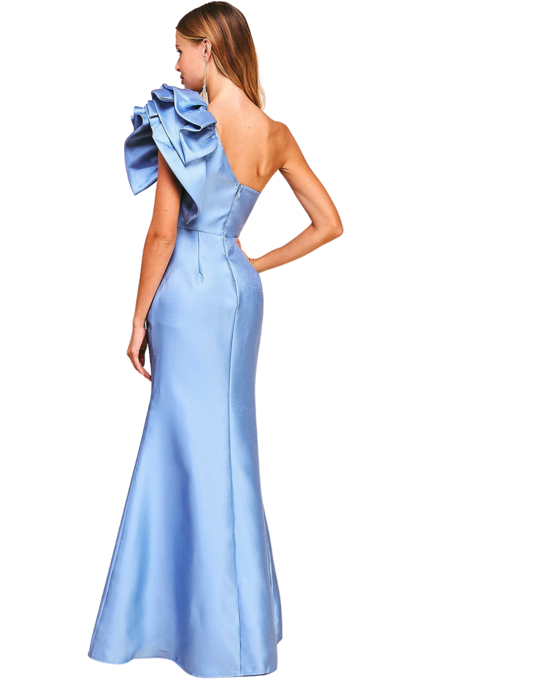 Vestido celeste con un nudo
