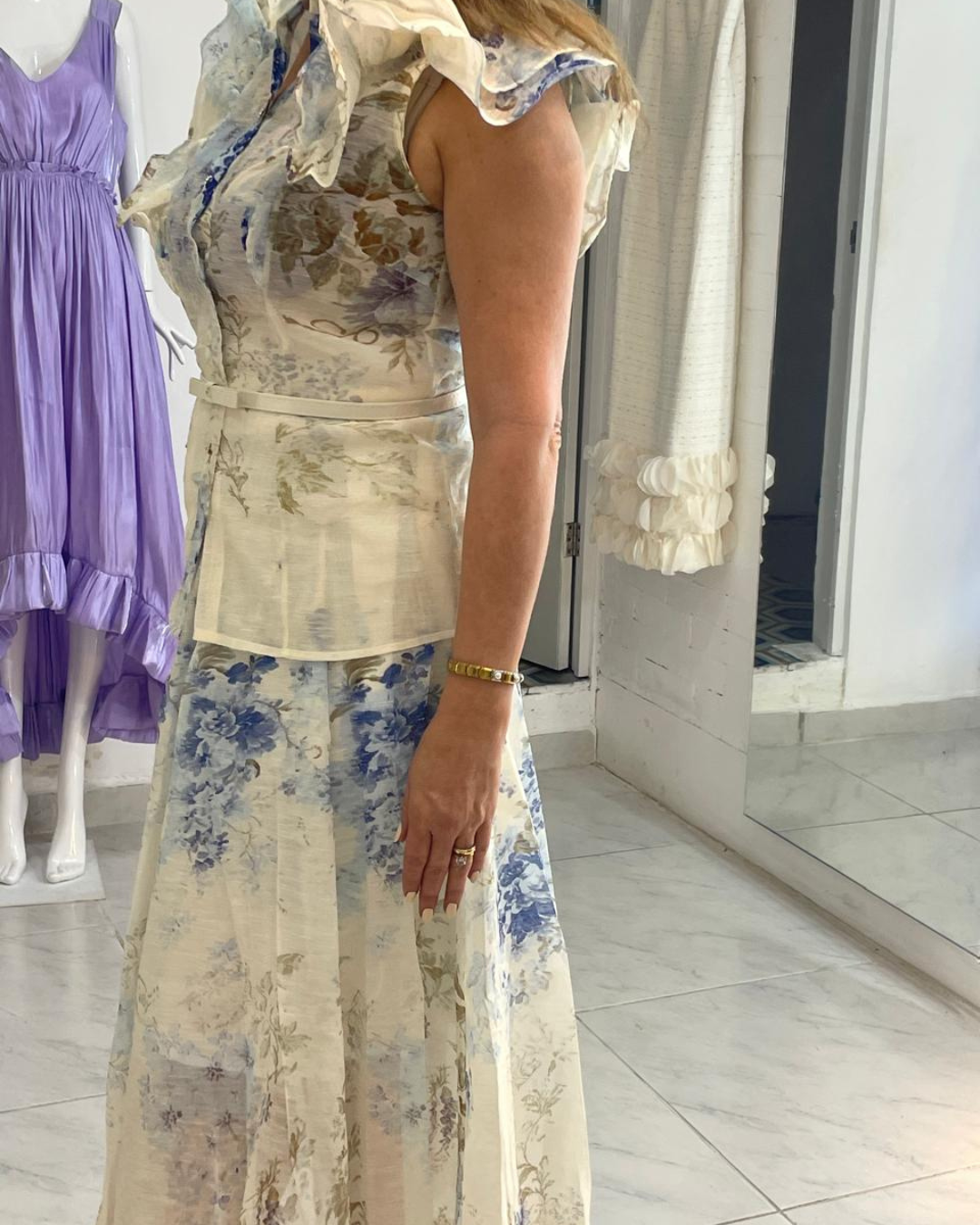 Conjunto de dos piezas con estampado tipo acuarela