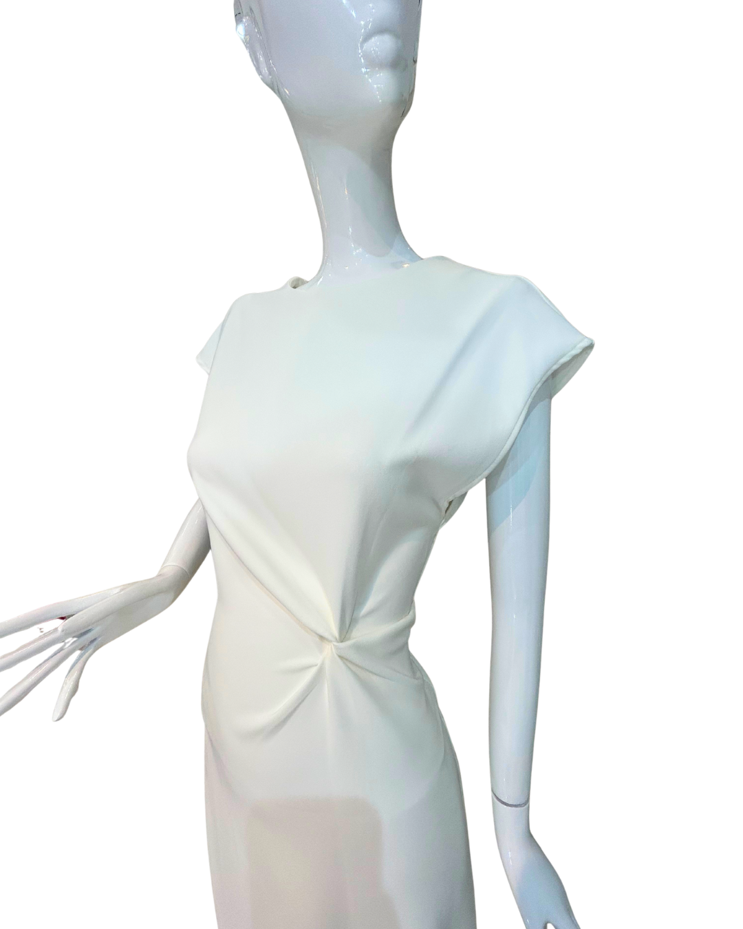 Vestido blanco con escote redondo
