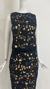Set de Falda y Top Guipiur Negro