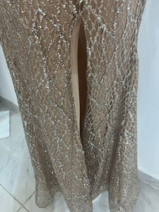 Vestido Nude con Brillos