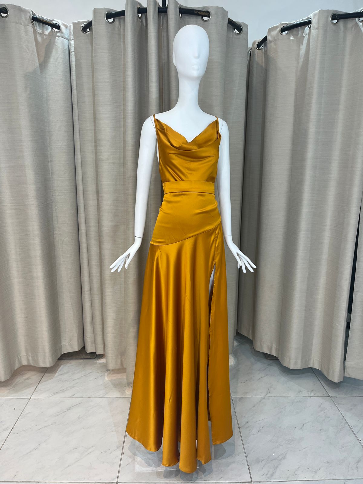 Vestido Mostaza Tirantes