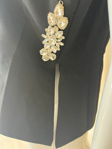 Blusa Top negra con diamantes