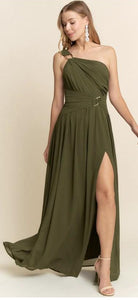 Vestido Largo Verde Olivo