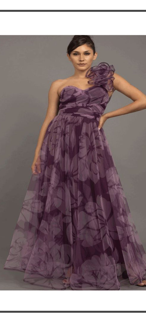 Vestido Morado Un Solo Tirante