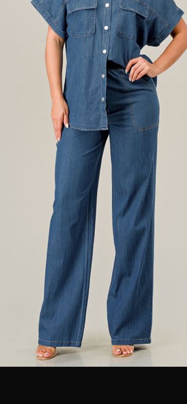 Pantalon Mezclilla Wide Leg