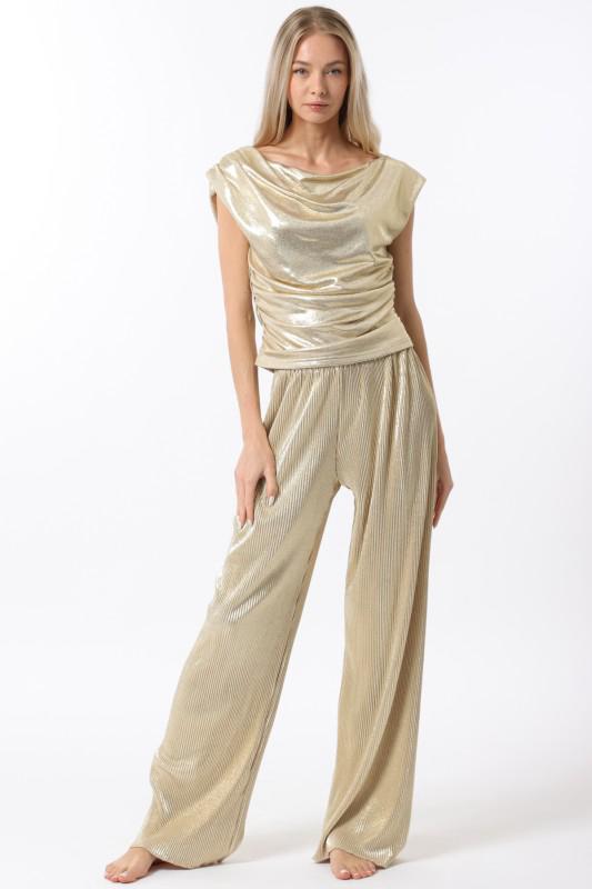 Set de Blusa y Pantalon Dorado