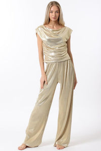 Set de Blusa y Pantalon Dorado