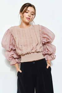 Blusa Manga Larga Rosa