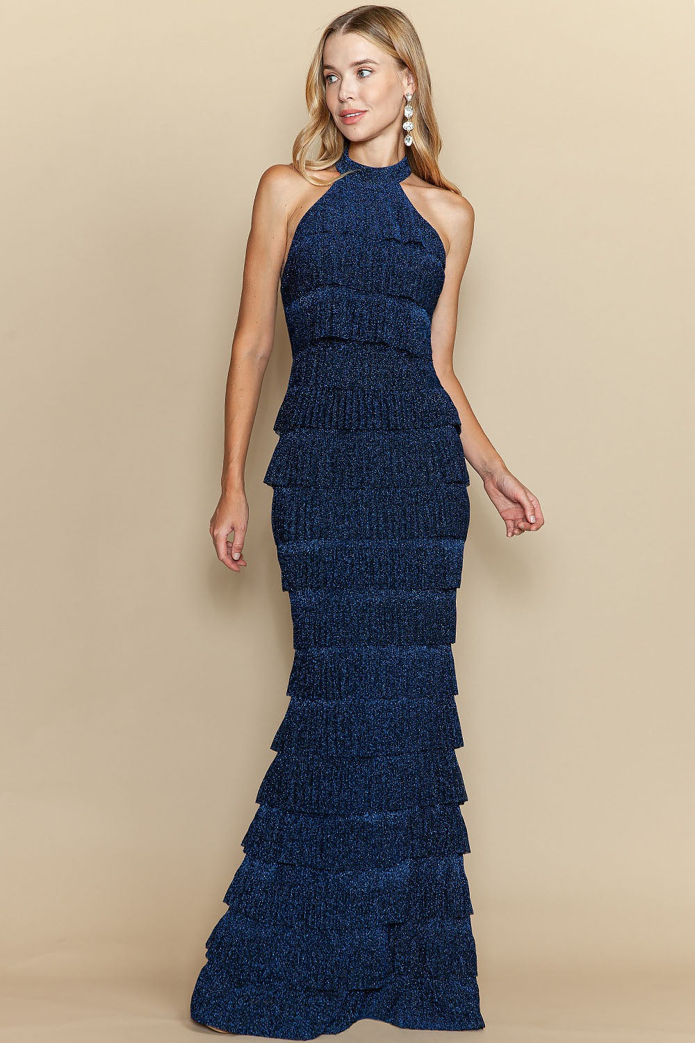 Vestido Halter Olanes Azul