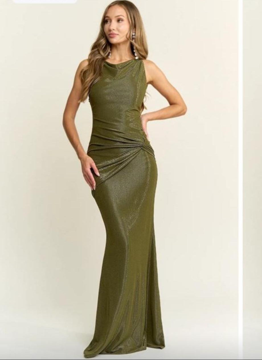 Vestido Verde Satinado
