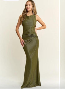 Vestido Verde Satinado