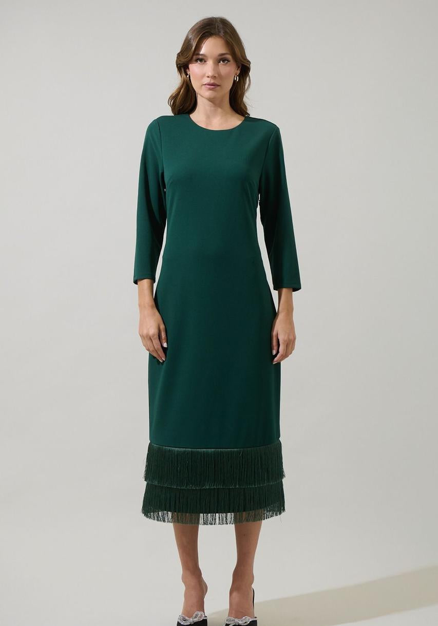 Vestido Verde Esmeralda con Barbas