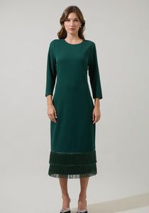 Vestido Verde Esmeralda con Barbas