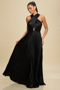 Vestido Negro Plisado